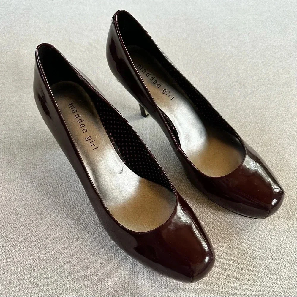 Madden Girl Getta wine patent leather pumps. Size 9.5